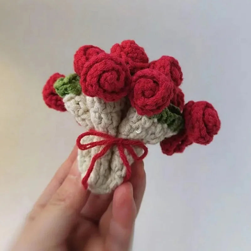 Rose Bouquet Crochet Coasters