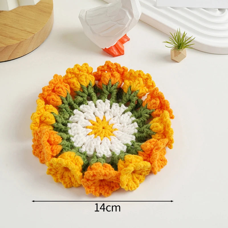 Rose Bouquet Crochet Coasters