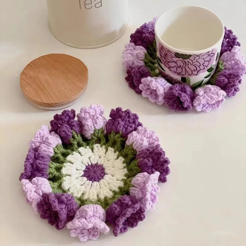 Rose Bouquet Crochet Coasters