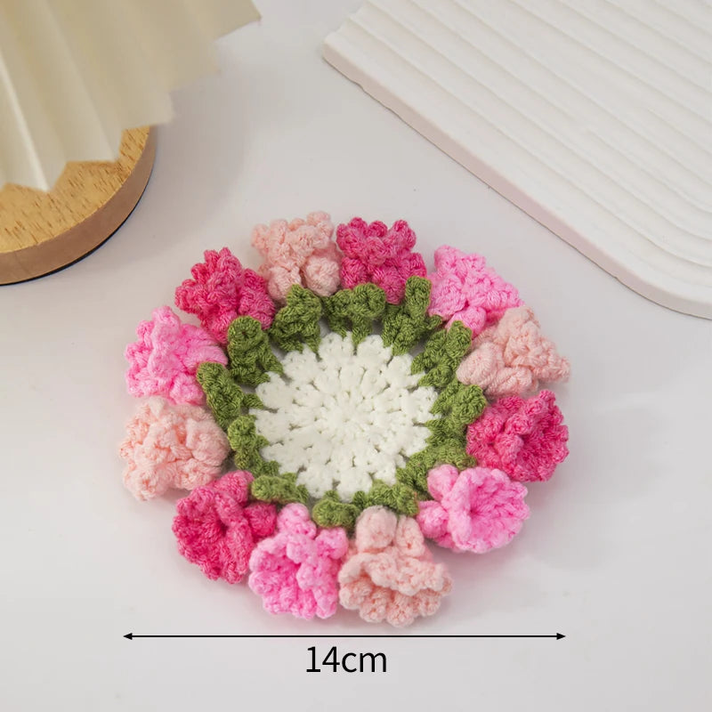 Rose Bouquet Crochet Coasters