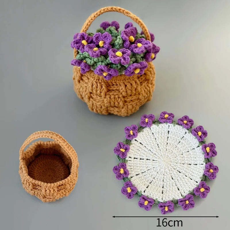 Rose Bouquet Crochet Coasters