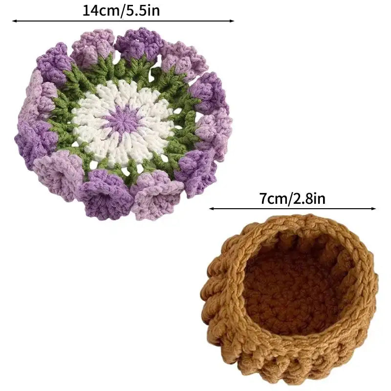 Rose Bouquet Crochet Coasters