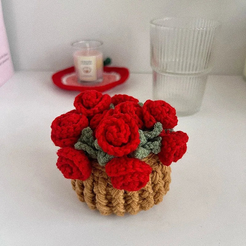 Rose Bouquet Crochet Coasters
