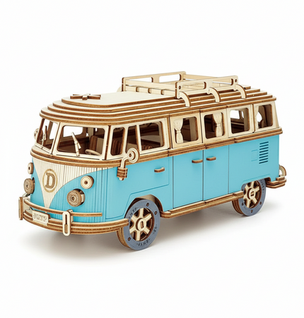 Retro Campervan 3D Wooden Puzzle