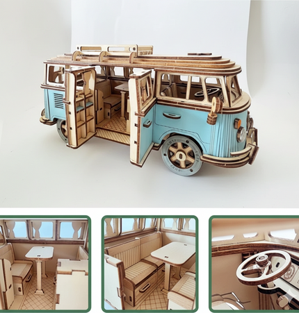 Retro Campervan 3D Wooden Puzzle